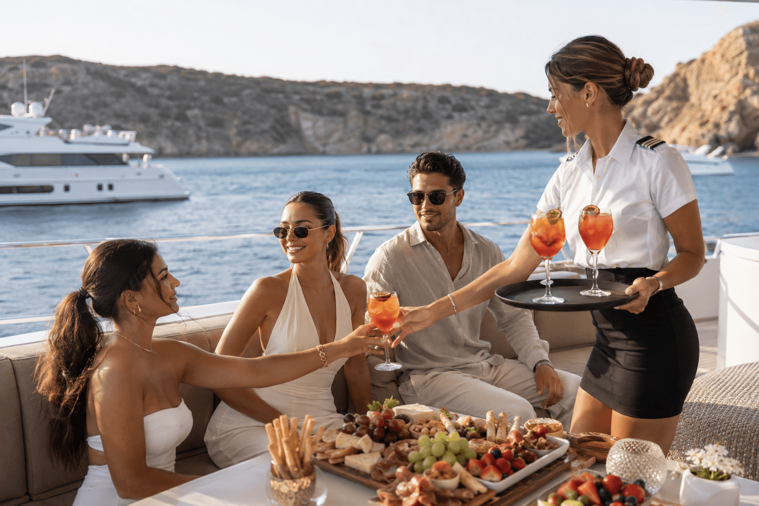 Wellness treatment prepared for a private yacht guest